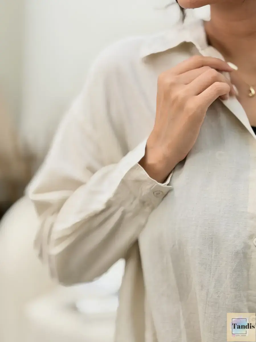 شومیز لینن جلو گره zara