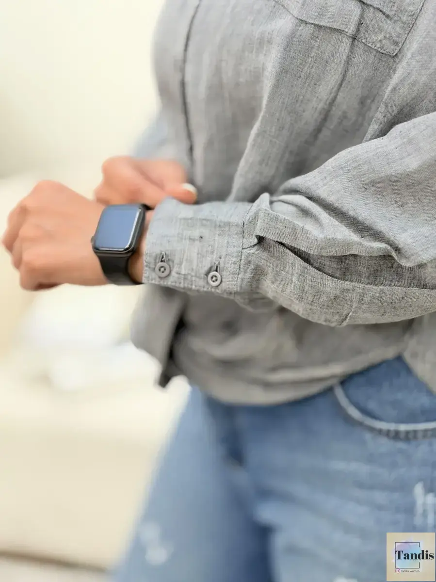 شومیز لینن جلو گره zara