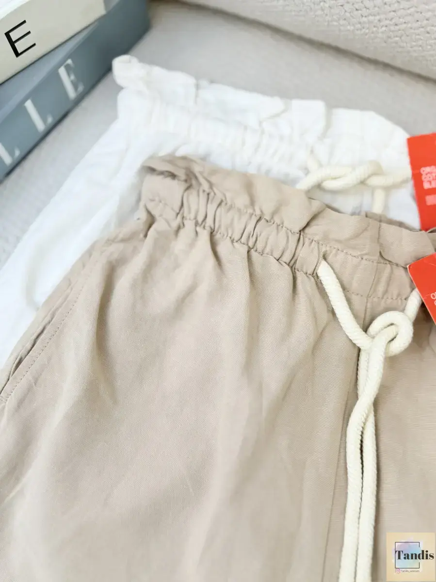 شلوارک لینن کمر کش h&m(2رنگ)
