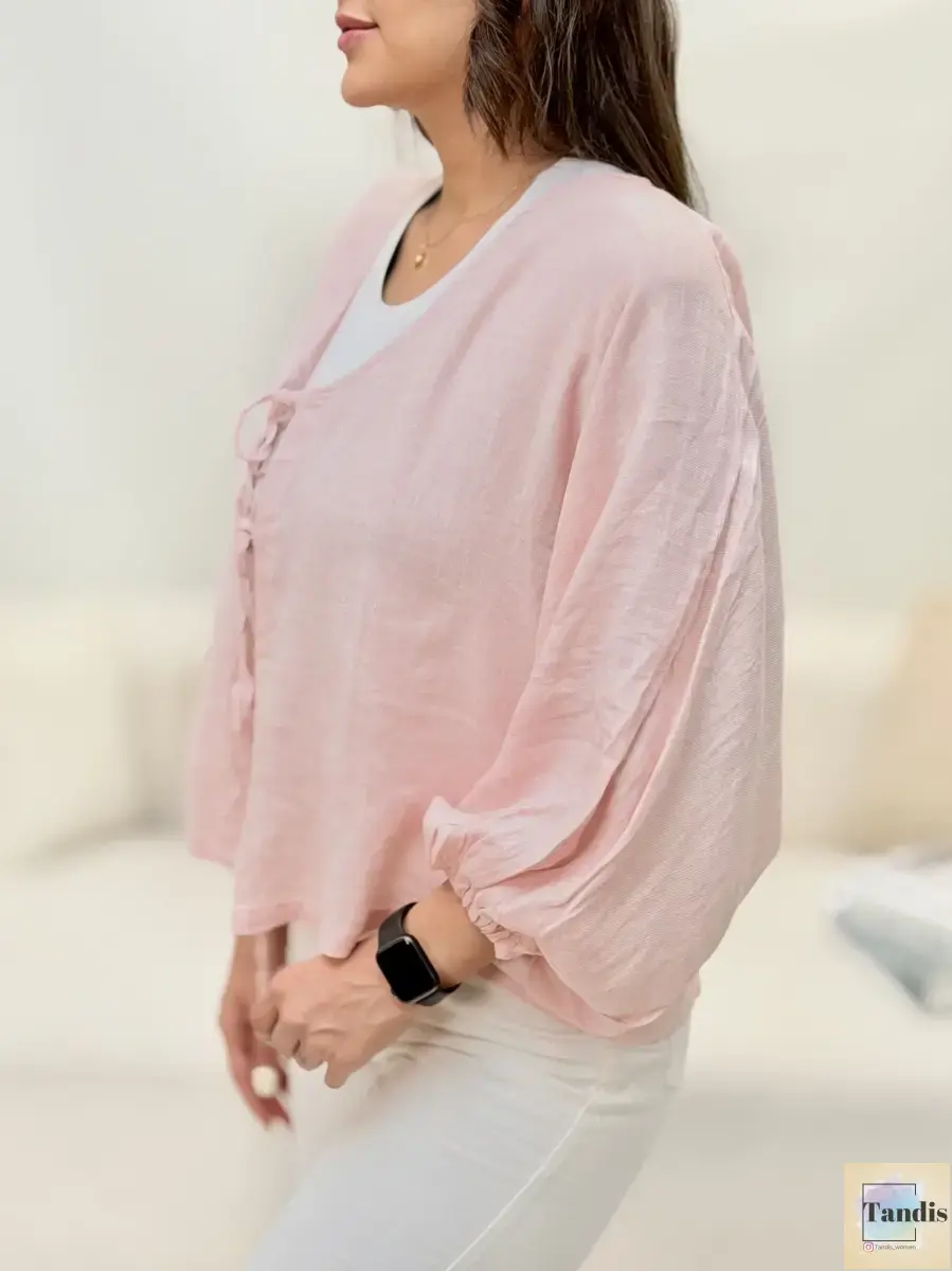 شومیز لینن جلوبند خور (رنگبندی)
